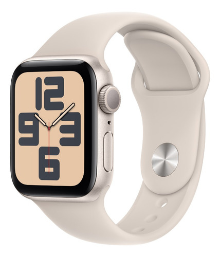 Apple Watch SE (2nd GEN) GPS • Caja de aluminio blanco estelar de 44 mm • Correa deportiva blanco estelar - M/L - Excelente (Reacondicionado)