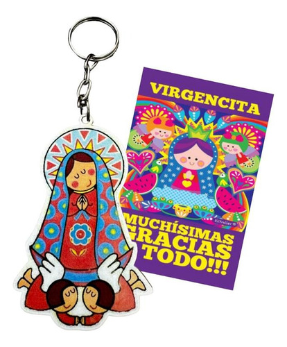 10 Recuerdos Llavero Virgen De Guadalupe Caricatura 