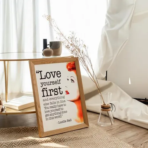 Lucille Ball Quotes-love Yourself First- Letrero Inspirador