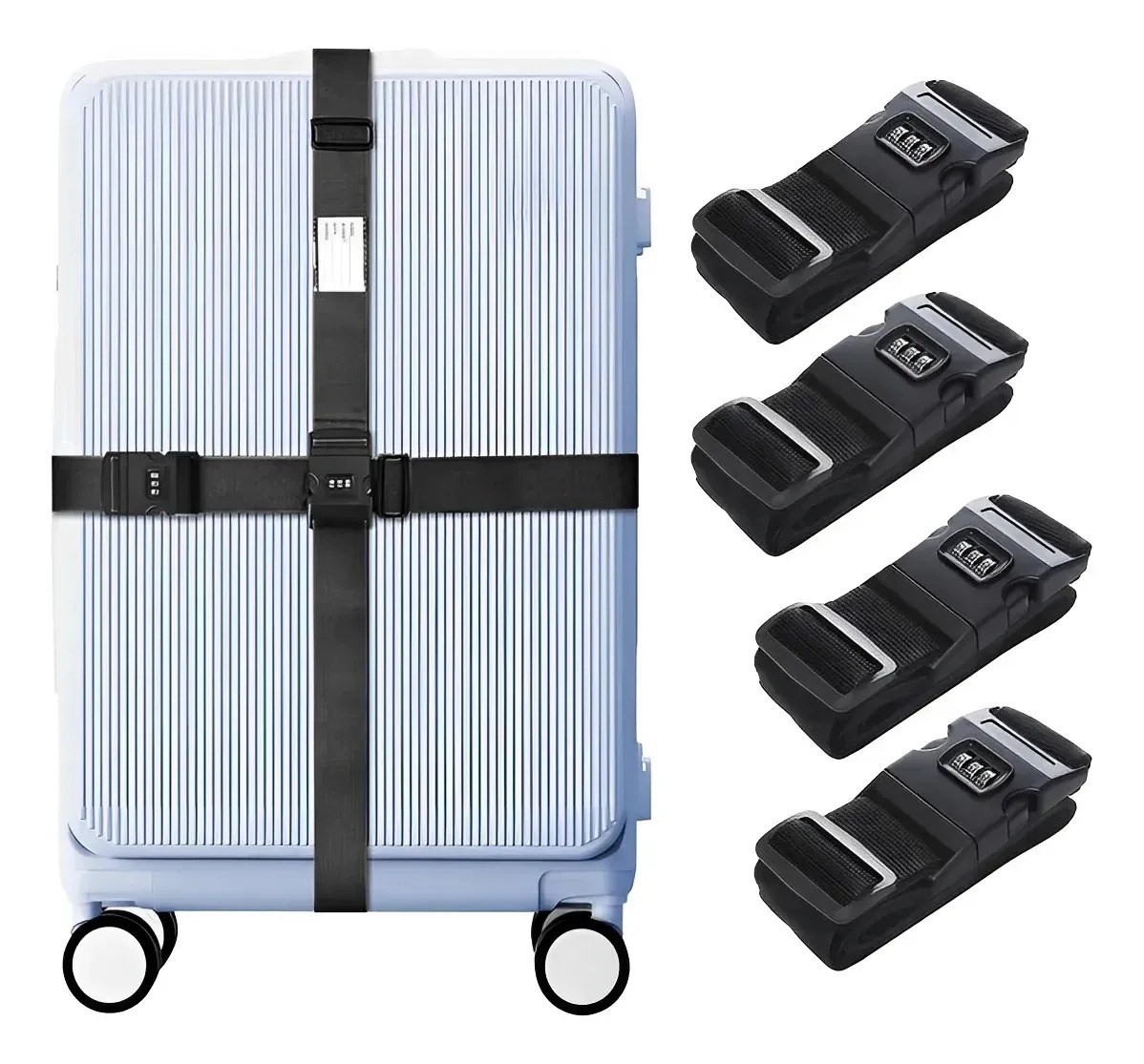 4 Correa Antirrobo Seguridad Maleta Equipaje Ajustable Viaje