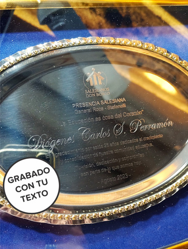 Cuadro Plato Placa Premio Bandeja Reconocimiento Homenaje