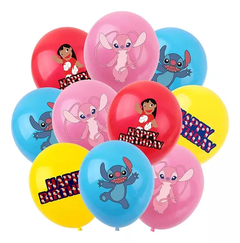 Set De 12 Globos Metalizado Lilo Y Stich