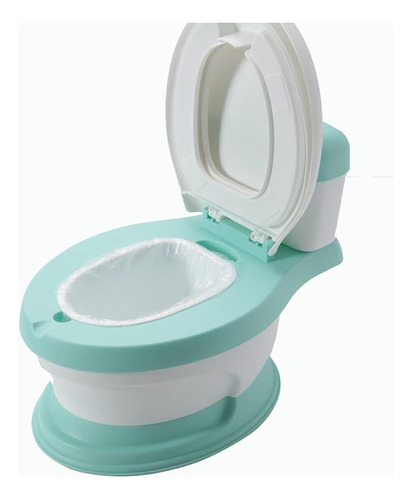 Bacinica Bañito Entrenador Niños Baño Color Verde Liso