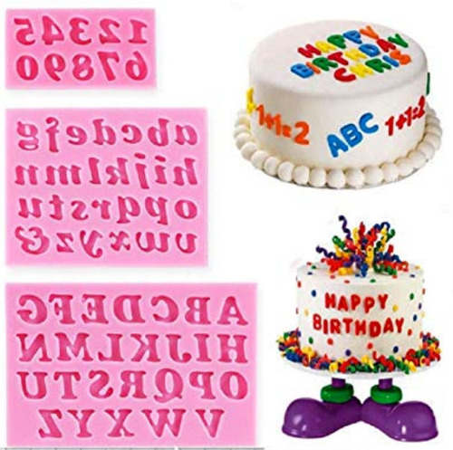 Molde Silicon Fondant Letras Y Numeros Tamaño Chico