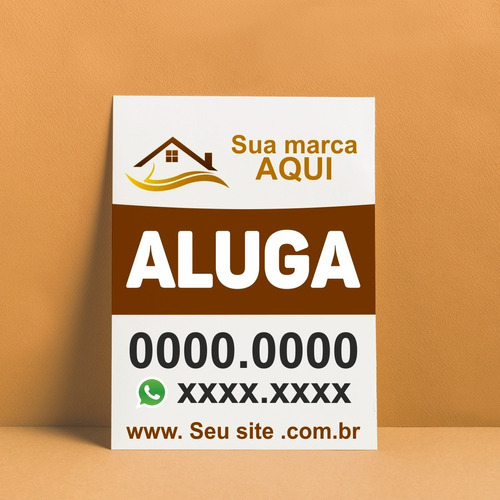 Placa P/ Imobiliária Ps 1mm - 65x50 Personalizada Logo -20ui