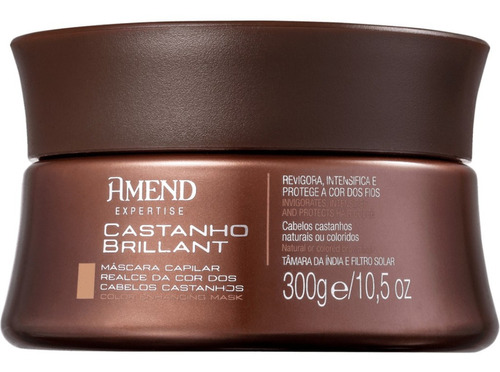 Máscara Amend Castanho Brilliant Realce Da Cor - 300g