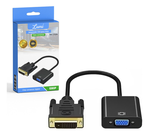 Adaptador Dvi 24+1 Macho Para Vga Fêmea Conversor Lumi