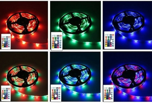 Imagen 5 de 7 de Tira Led Autoadhesiva Rgb 5 Mts Control Remoto Int/ext 2835