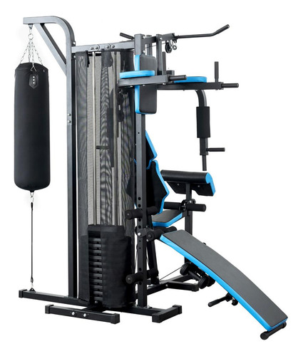 Multi Estação Academia De Musculação Podiumfit Me700 - 100kg Estrutura Preto Estofamento Preto
