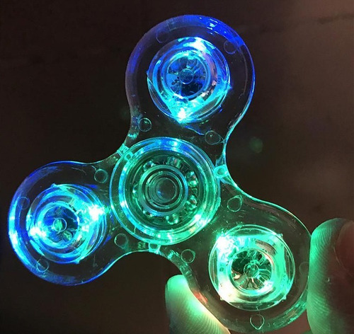 6 Fidget Spinner Descompresión Brillante Led Colores Relajan
