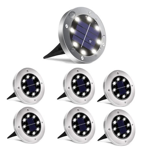 6 Paquetes De Luces Led Solares Para Suelo, Luces Cálidas Pa