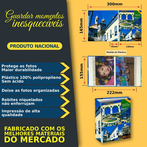 Imagem 2 de 7 de Álbum Para 480 Fotos 10x15 Liso 4 Unid.120 Fotos