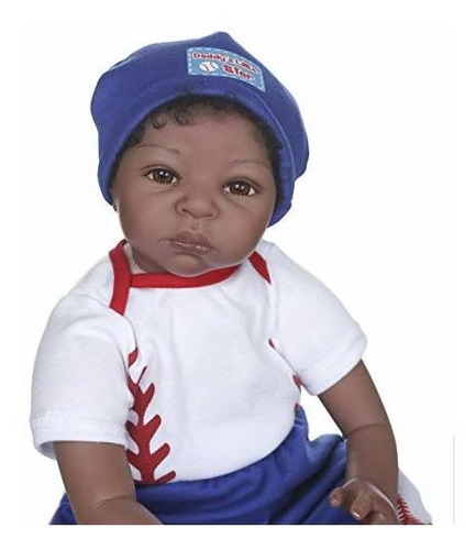 Muñeca - Negro Reborn Baby Dolls Boy 22 Pulgadas Realista Re