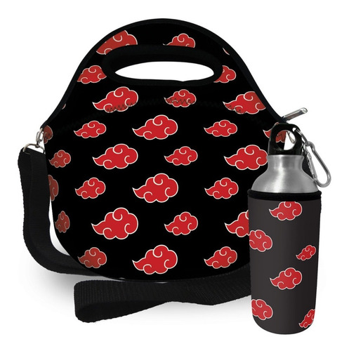 Imagem 1 de 6 de Kit Escolar Lancheira + Squeeze Akatsuki Volta As Aulas