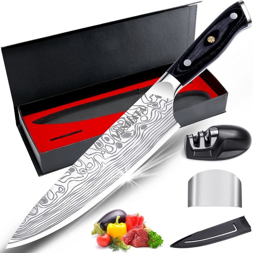 Cuchillo Chef Profesional Super Sharp De 8.0 In Afilador