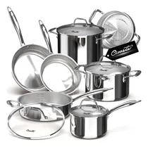 Comprar Juego De Utensilios De Cocina Ciwete Tri-ply, Acero Inoxidab