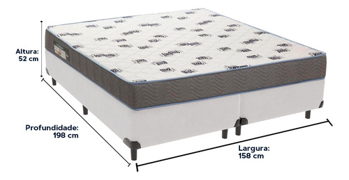 Cama Box Branco E Colchão Light Espuma D33 Queen Ortobom