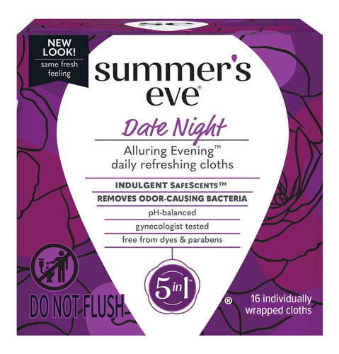 Summer's Eve Date Night - Toallitas Limpiadoras Femeninas A.