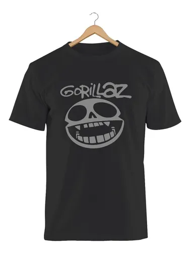 comprar Remera Hombre Gorillaz 3 Negra Manga Corta 100% Algodón