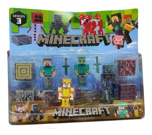 Set Juguetes Muñeco Minecraft X4 Con Accesorios