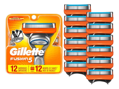 Imagen 1 de 2 de Cartucho Repuesto Gillette Fusion5 Pack 12 Unidades Original