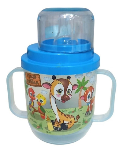 Vaso Infantil Bebe Con 2 Asas Y Tetina Decorado Color 200 Cc