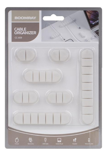 Organizador De Cables Adhesivo Para Escritorio Pack X7