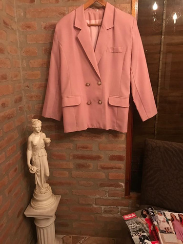 Saco Elegante Rosa Viejo Forrado  Con Botones D Nacar !!