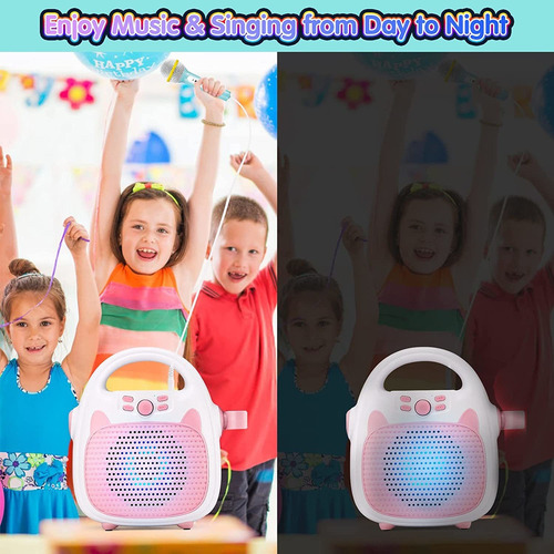 Máquina De Micrófono Para Cantar Para Niños Con Luces Parpad