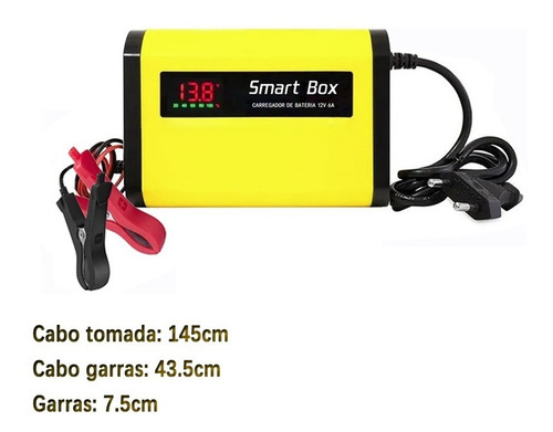 Imagem 3 de 5 de Carregador Bateria 6ah Indicativo Cargar Automotivo E Moto