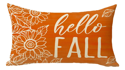 Softxpp Hello Fall Lumbar Lumbar Decorative Throw Cubierta D