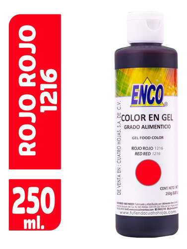 Colorante Comestible Enco Rojo Rojo 1216 250 G