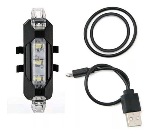 Imagen 4 de 10 de Kit Luz Bicicleta Led Usb Recargables Del + Trasera + Linga