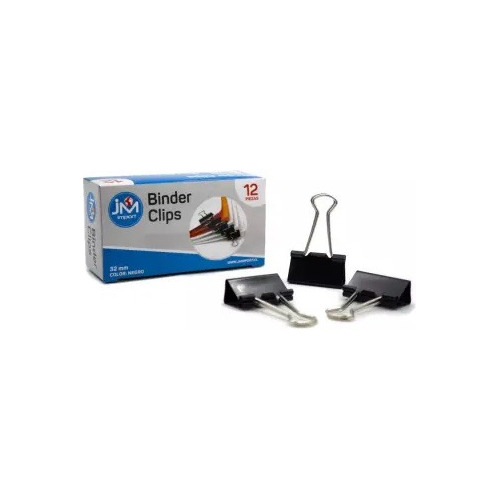 Clip Doble - Apretador 32mm Negro Caja 12 Unidades