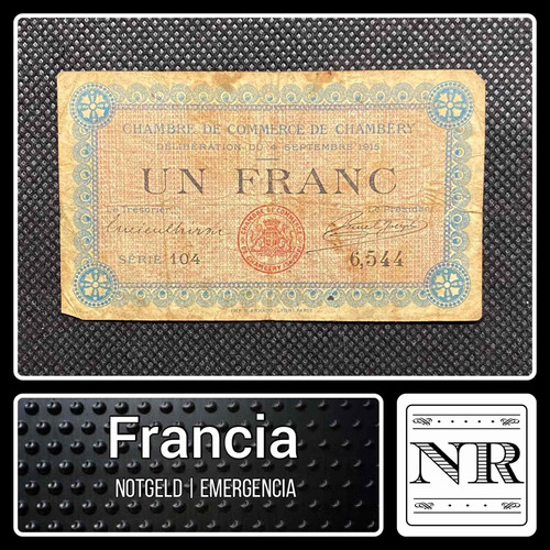 Francia - 1 Franc - Año 1920 - Emergencia - Chambery