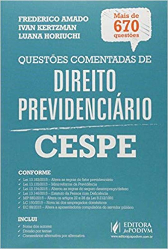 -, de Frederico Amado. Editora JUSPODIVM, capa mole em português