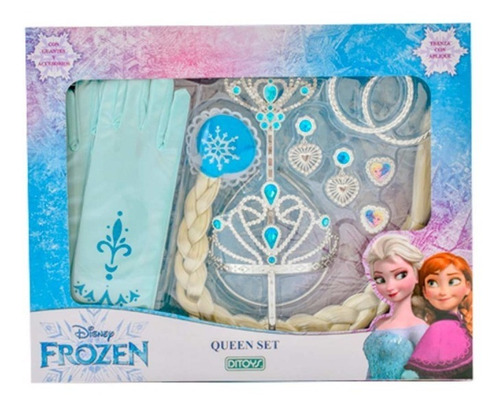 Frozen Queen Set Corona Trenza Pulsera Anillo Ditoys 2328