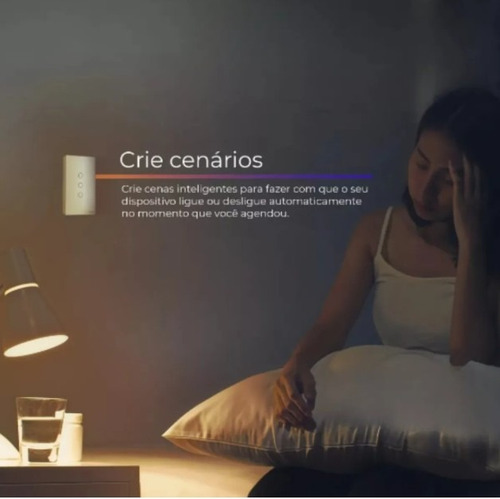 Interruptor Zigbee Inteligente 3 Botões Smart Touch Alexa Ek Preto