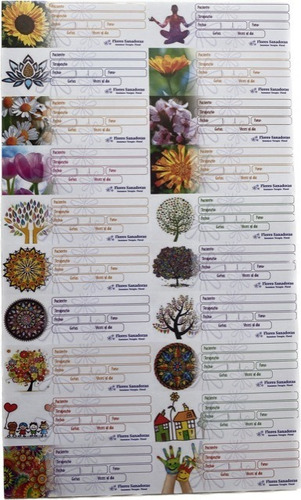 100 Etiquetas Adhesivas Terapia Floral