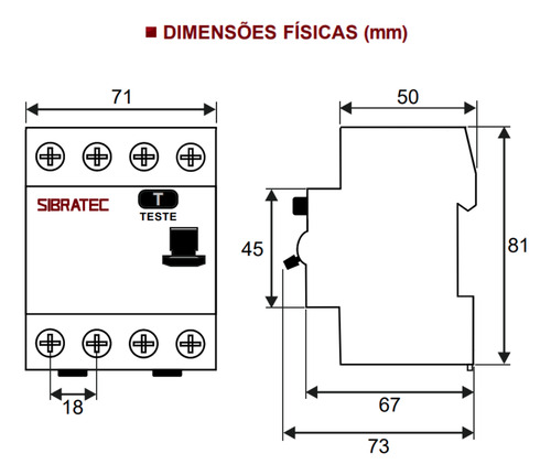 Interruptor Diferencial Residual Dr Tetrapolar De 100a Com 3