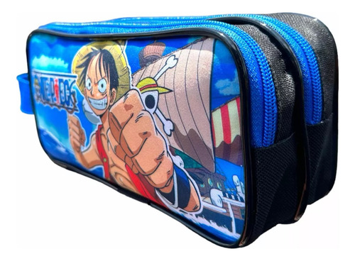 Estojo Escolar Infantil One Piece Volta As Aulas Meninos Top Azul Lisa One Piece