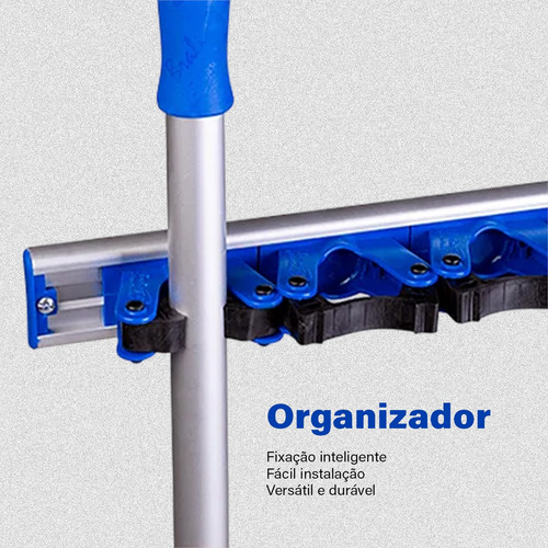 Suporte Vassoura Rodo Pá Organizador 6 Acessórios Bralimpia