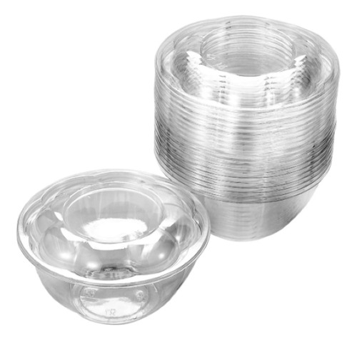 25 Ensaladera Con Tapa 16 Onzas Biodegradable De Pla Transparente