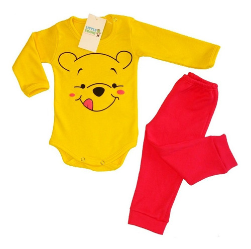 Conjunto Body Pantalon Bebe Beba Winnie Pooh Manga Larga 