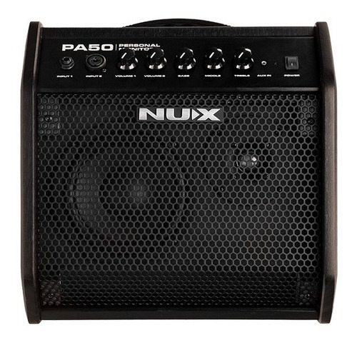 Amplificador Monitor De Guitarra 50w Nux Pa50 2 Canales Color Negro