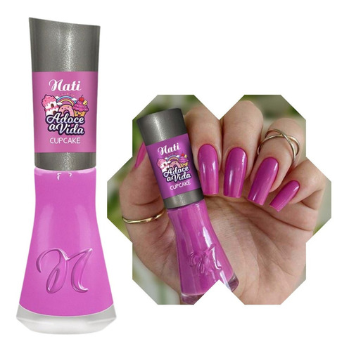 Esmalte Nati Adoce Sua Vida Cupcake Cor Roxo