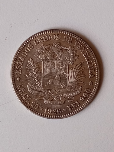 Moneda De 5 Bs De 1926