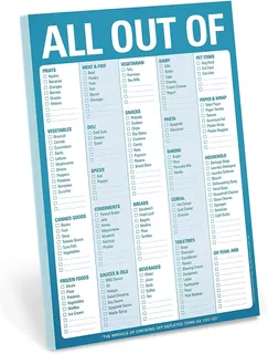 Knock Knock All Out Of Pad Grocery List Note Pad, 6 X 9-inch