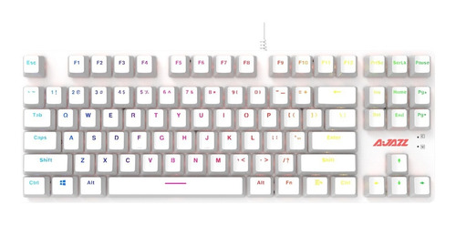Imagen 2 de 5 de Teclado Mecánico Retroiluminado Blanco 87 Teclas Blue- Ajazz