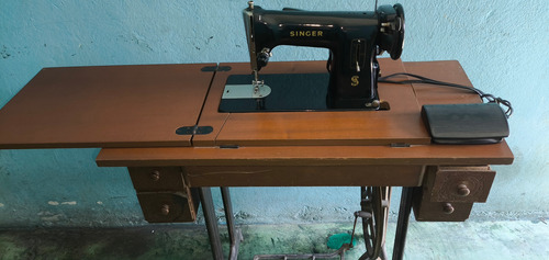 Máquina Singer 191r Negrita, Mueble Motor Y Manual Original Negro (Usado)